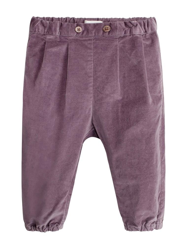 Velvet baby trousers with pocket