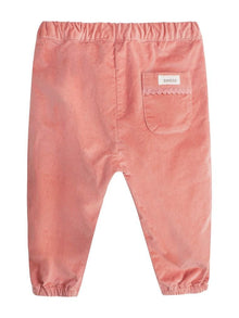 Velvet baby trousers with pocket