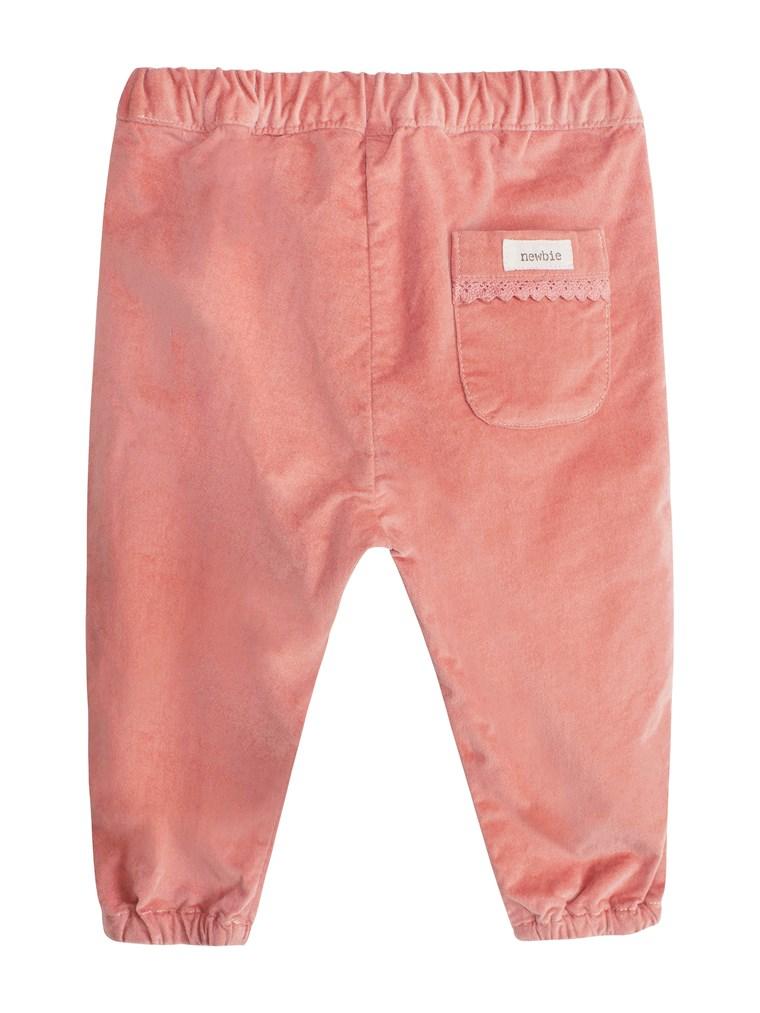 Velvet baby trousers with pocket