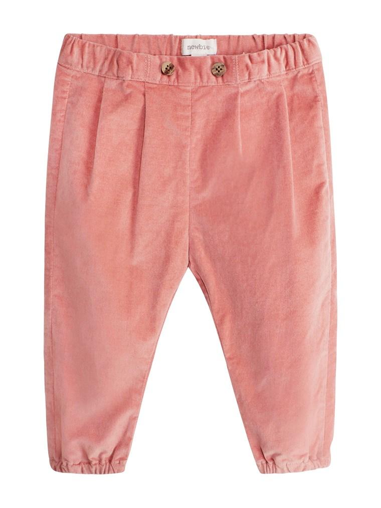 Velvet baby trousers with pocket