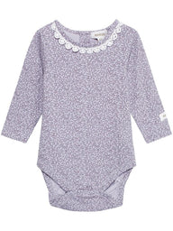 newbie baby Body with lace organic cotton lilac