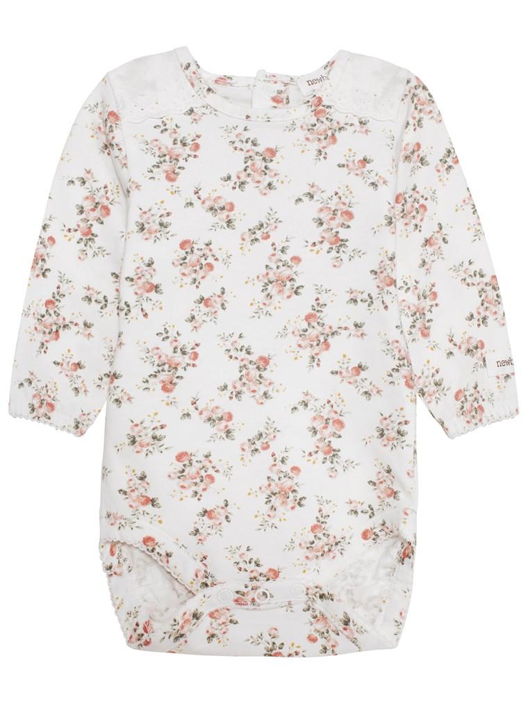 newbie baby Body with flowers organic cotton
