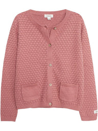 newbie kids Cardigan cable knit pink organic cotton