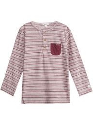 Top with stripes and dark red pocket