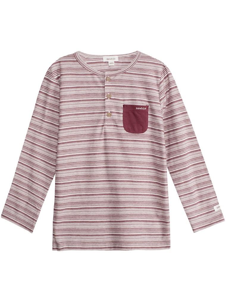 Top with stripes and dark red pocket
