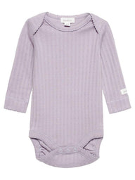 newbie baby Body organic cotton lilac ribbed