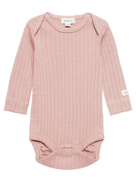 newbie baby Body organic cotton pink ribbed