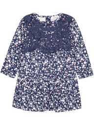 newbie kids Dress floral print organic cotton blue