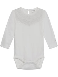 newbie baby Body with lace organic cotton 