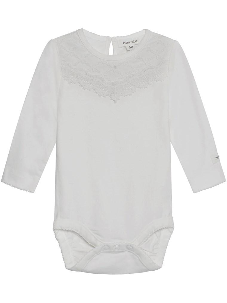 newbie baby Body with lace organic cotton 