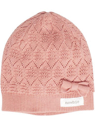 newbie kids hat pink organic cotton