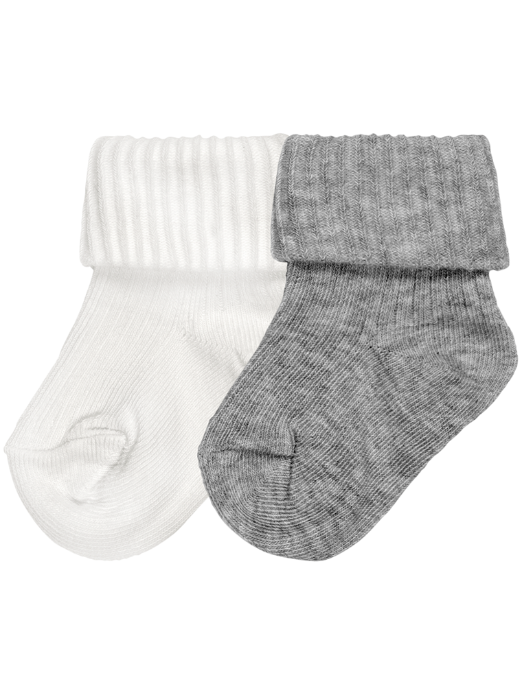 Ribbed socks with folded cuffs
