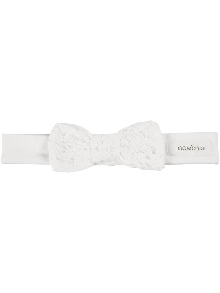 newbie baby Headband cabling detail white organic cotton