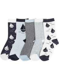 Boat pattern socks