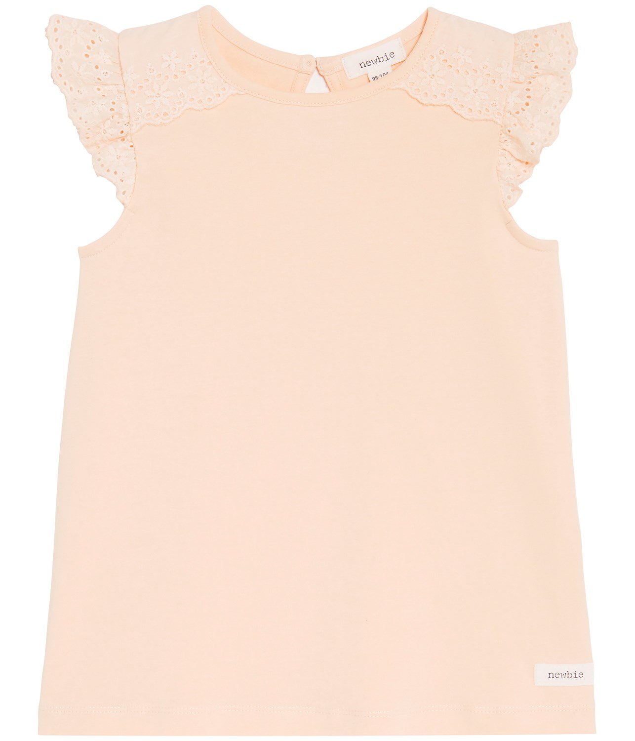 Top with lace frills at shoulders