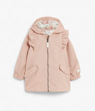 Baby water-repellent jacket with ruffles