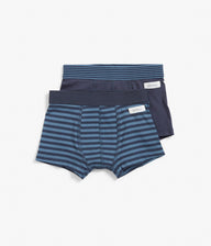 2 pack blue stripe boxer shorts