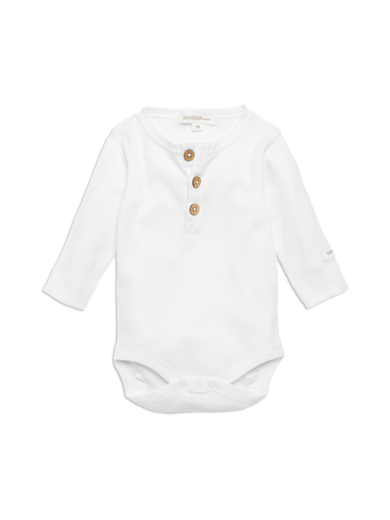 newbie baby Body with buttons off white