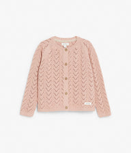Kids pink knitted cardigan