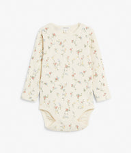 Baby rib-knit body with floral pattern
