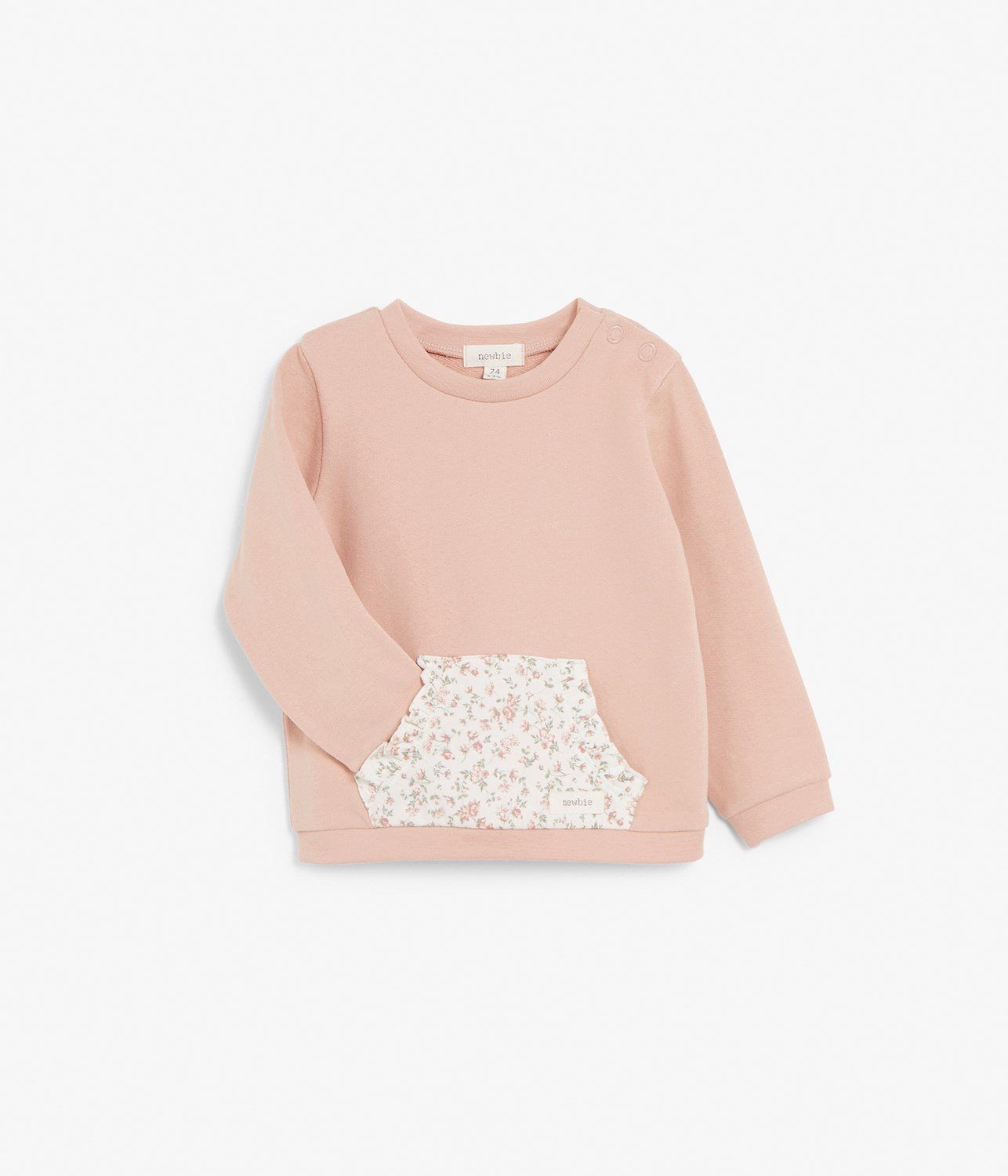 Baby sweatshirt with floral print pocket