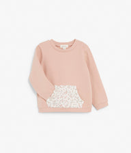 Baby sweatshirt with floral print pocket