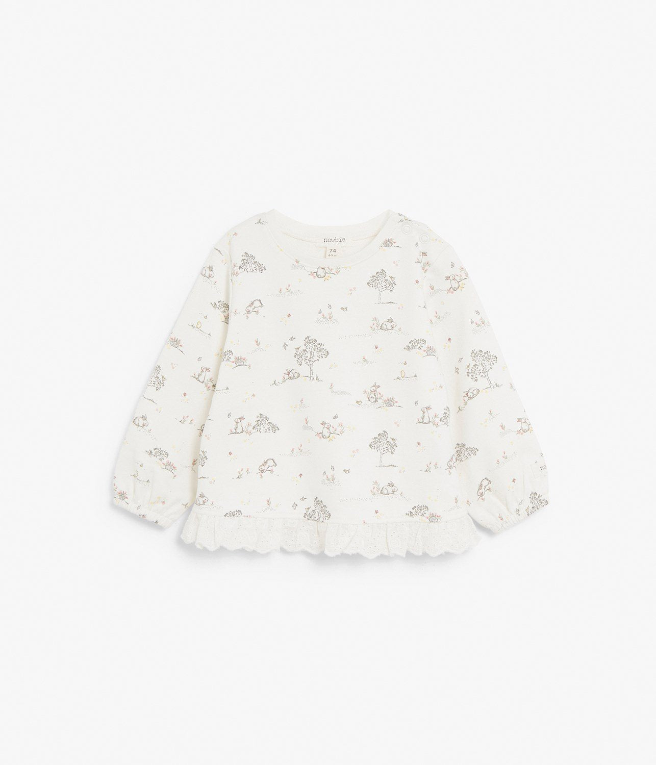 Baby sweatshirt with bunny pattern