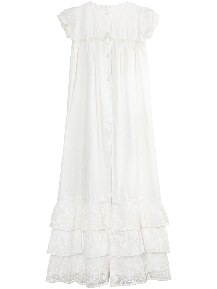 newbie kids Christening dress white organic cotton