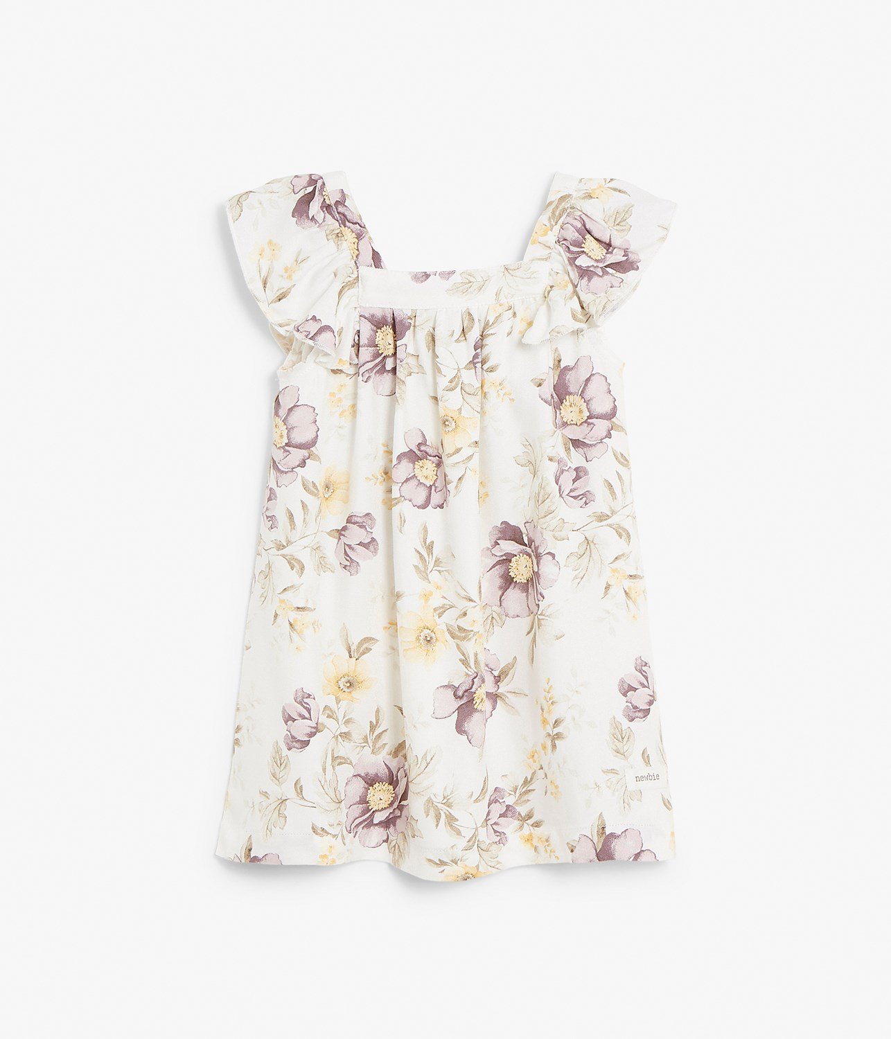 Baby white & floral print dress