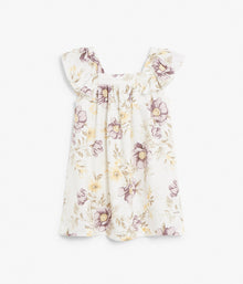 Baby white & floral print dress