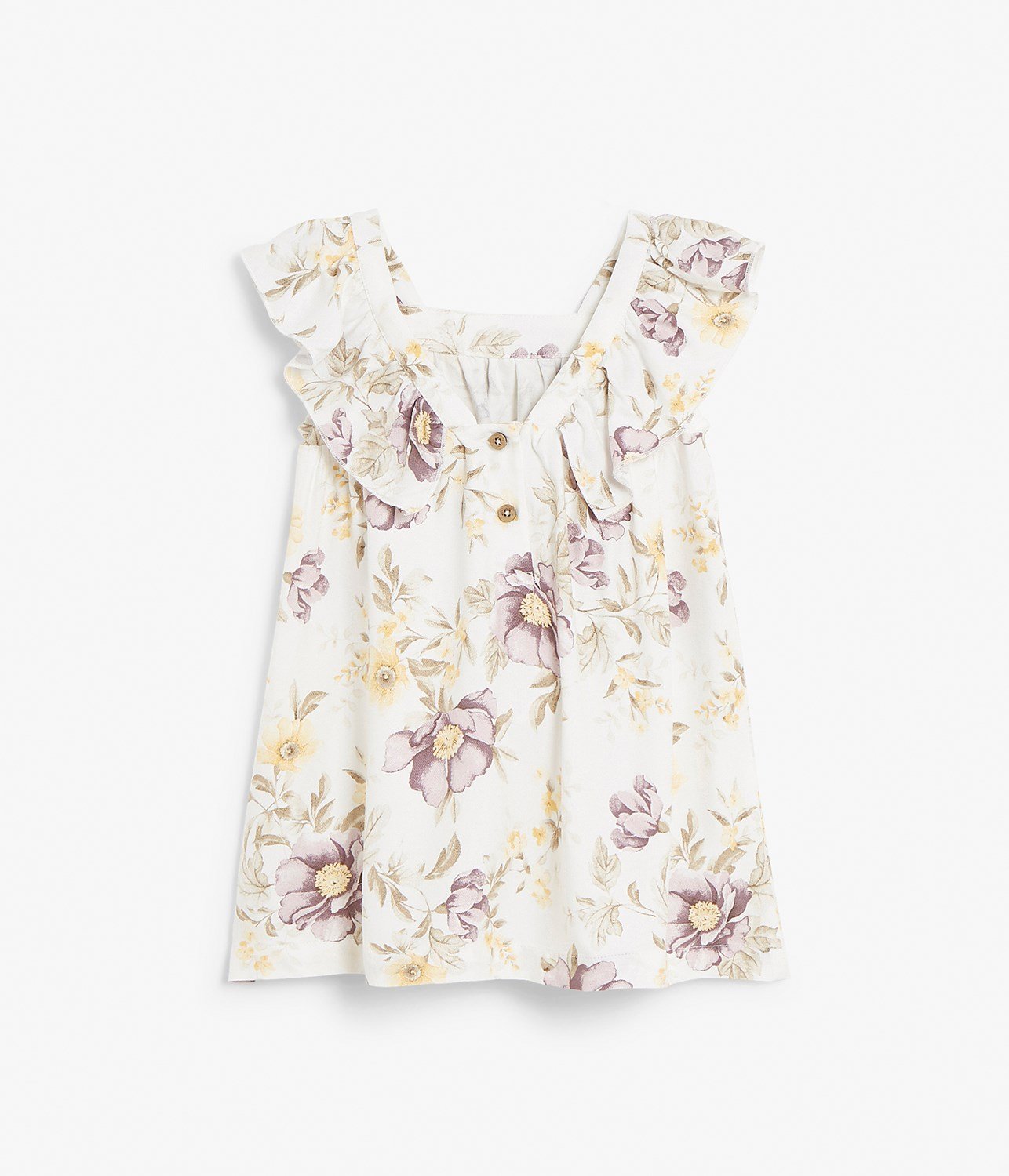 Baby white & floral print dress