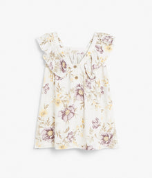 Baby white & floral print dress