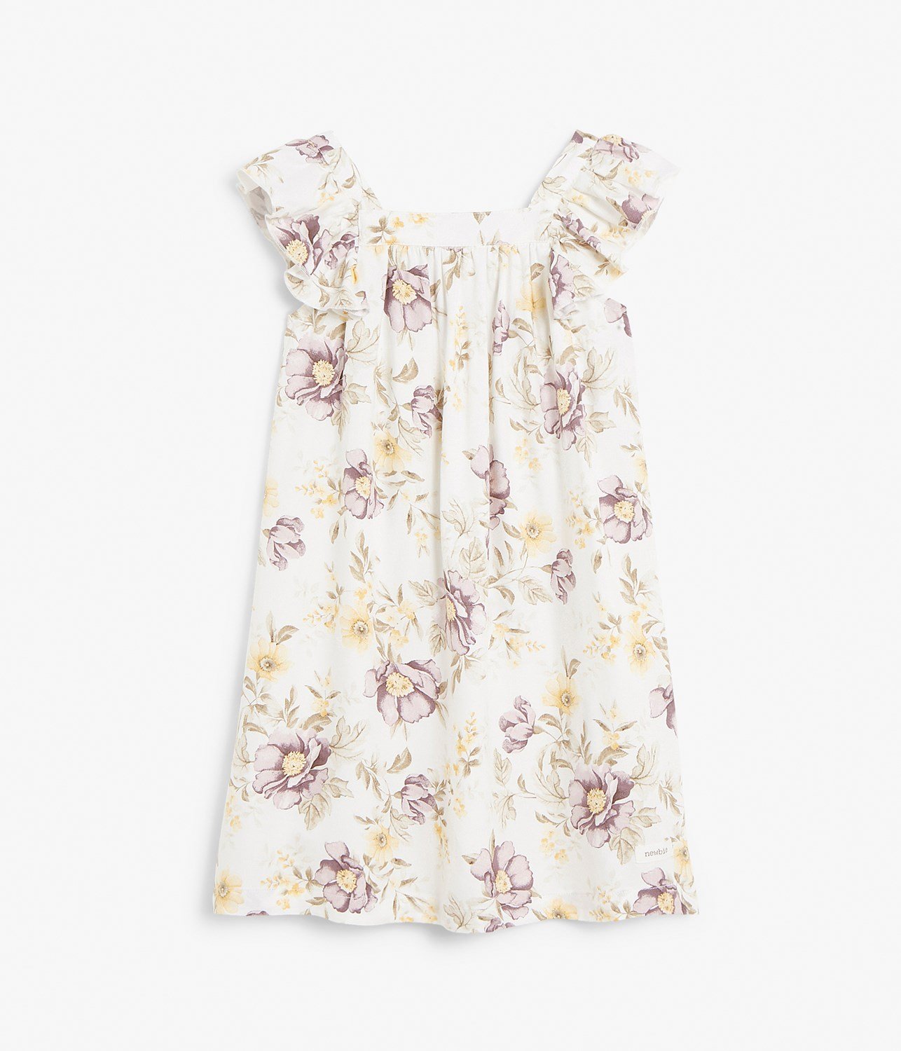 Kids white & floral print dress