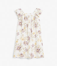 Kids white & floral print dress