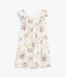 Kids white & floral print dress