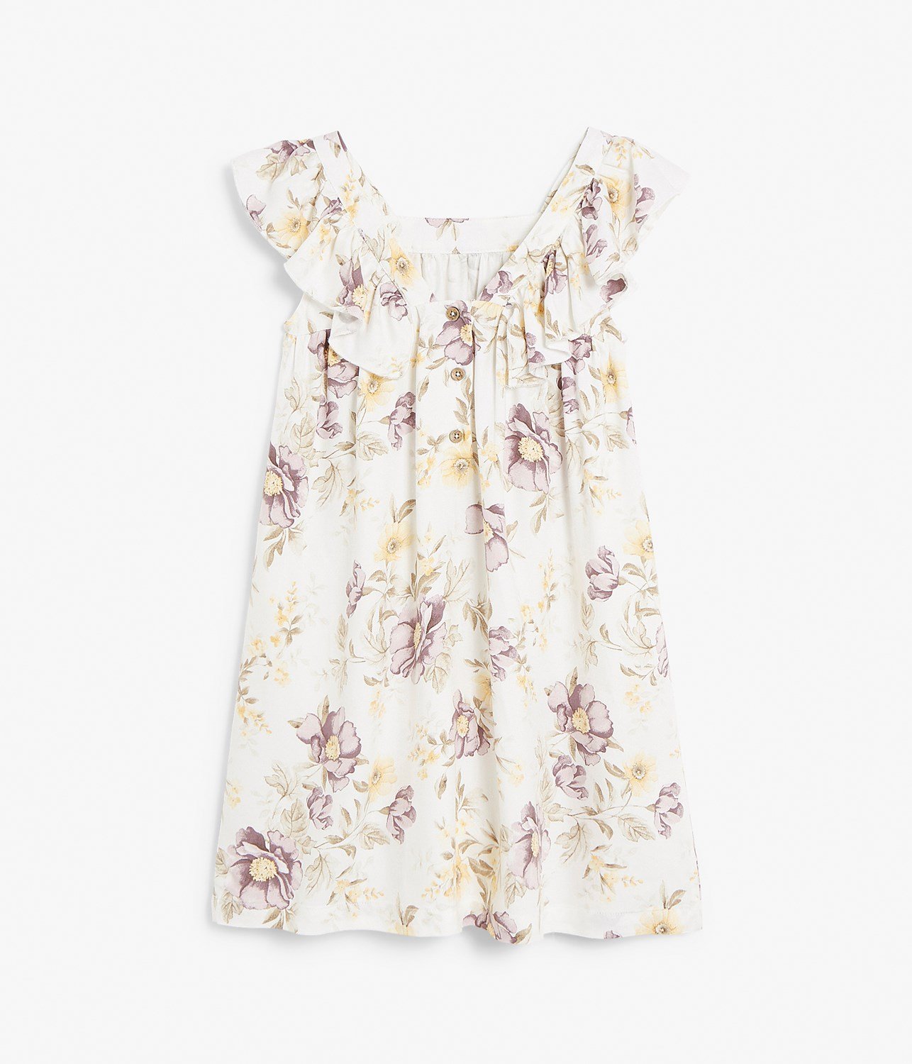 Kids white & floral print dress