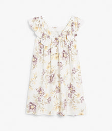 Kids white & floral print dress