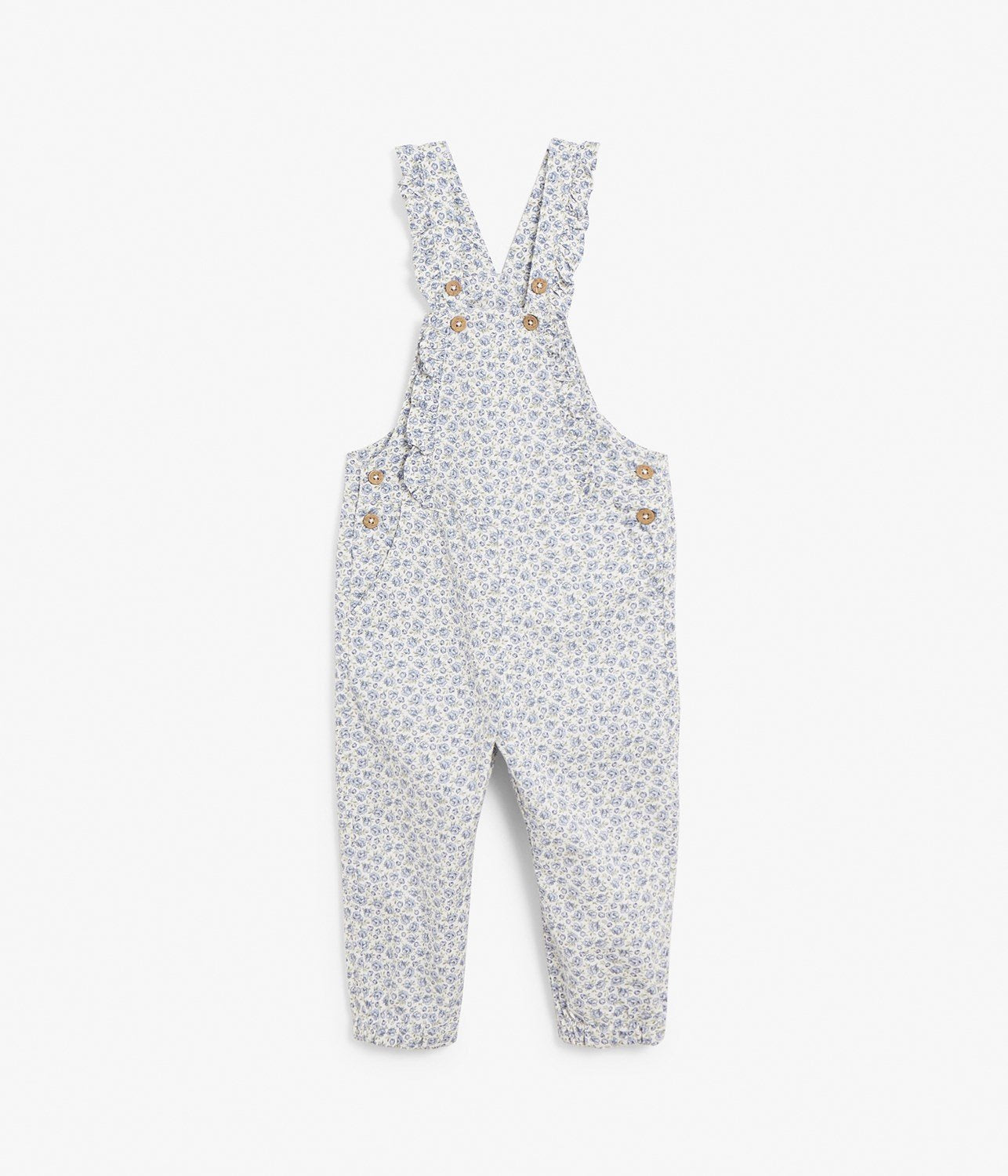 Kids floral print overalls