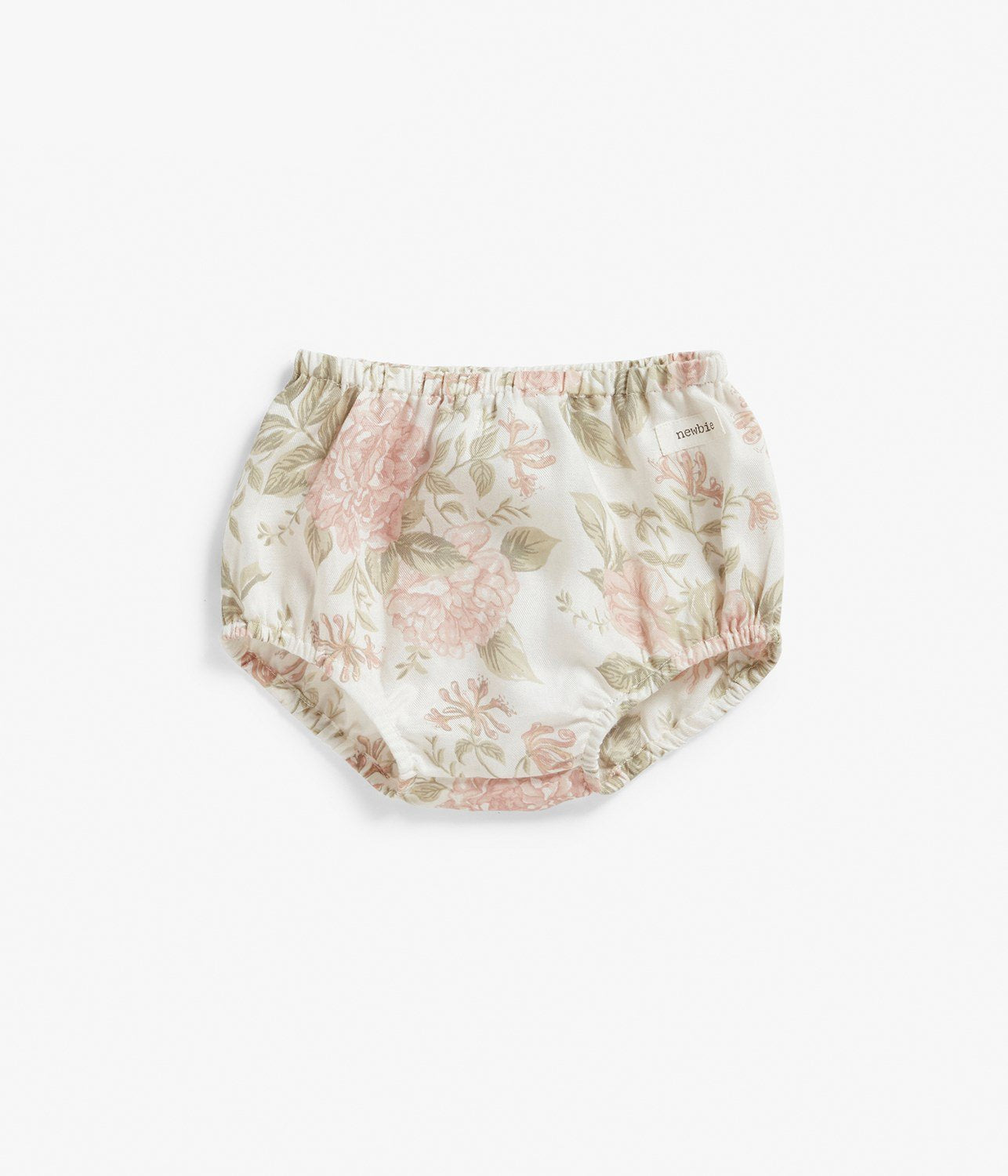 Baby white floral print bloomers