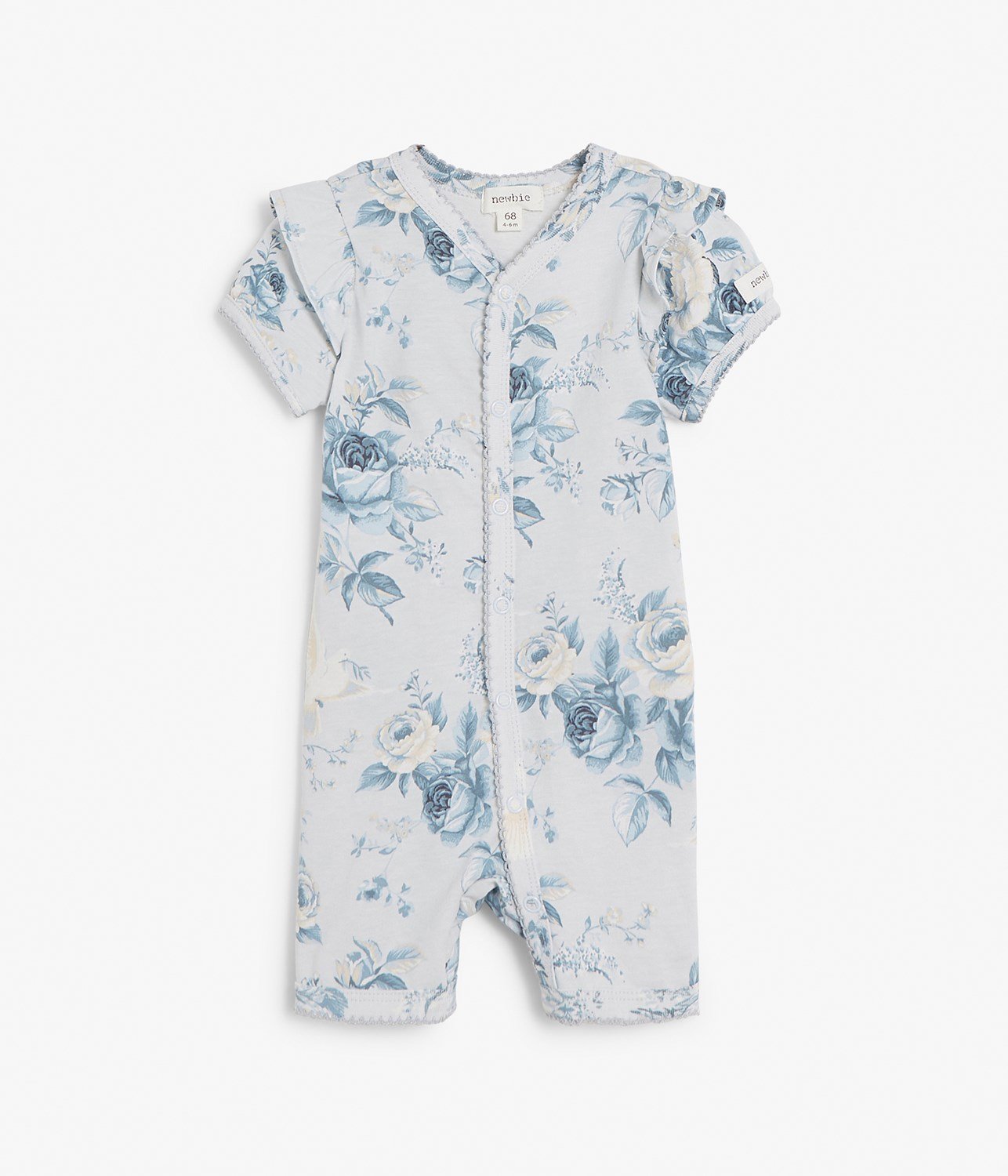 Baby white & blue floral print pyjamas