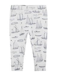 Baby leggings with boat print