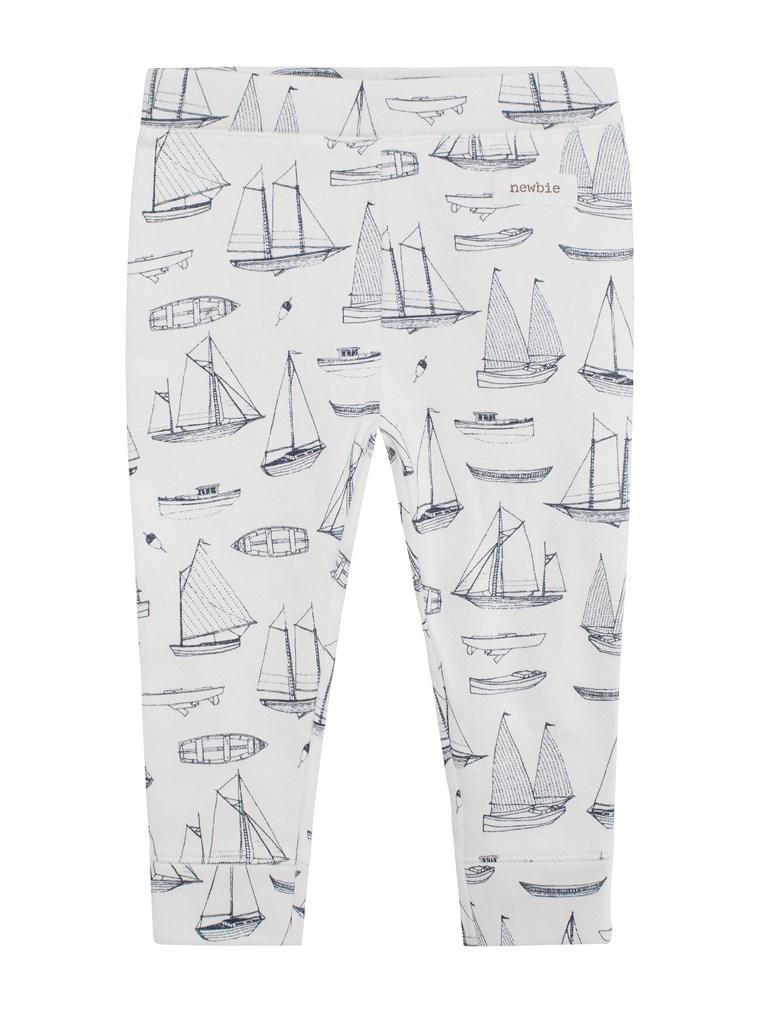 Baby leggings with boat print