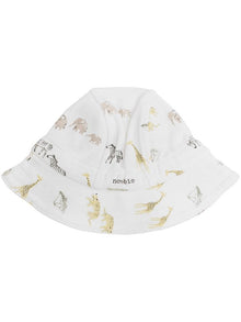 Baby sun hat with animal print