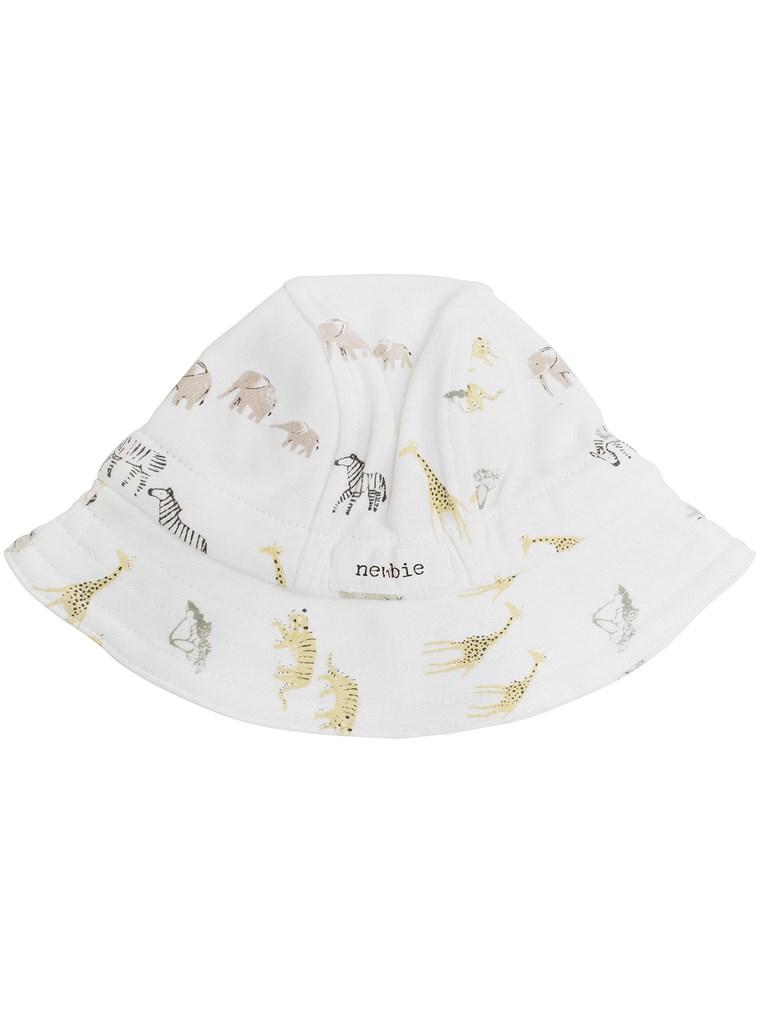 Baby sun hat with animal print