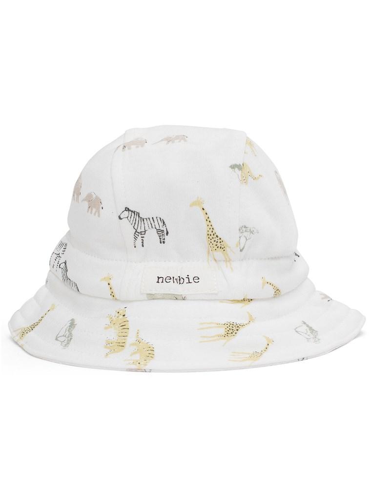 Baby sun hat with animal print