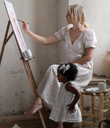 Womens white & floral print dress