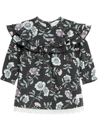 Baby top with floral print and ruffles