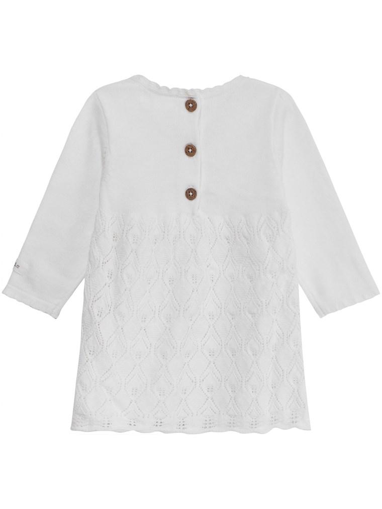 Baby dress with fine-knit detailing