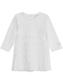 Baby dress with fine-knit detailing