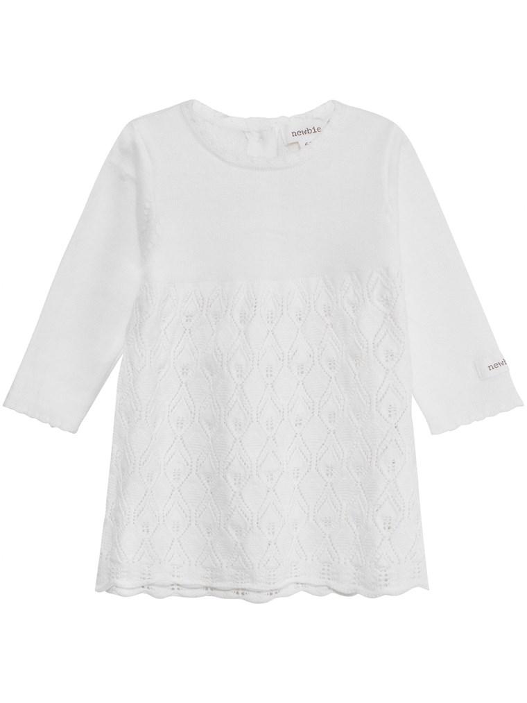 Baby dress with fine-knit detailing